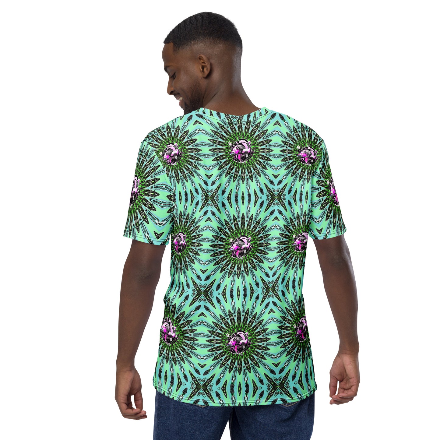 All over trippy flamingos t-shirt