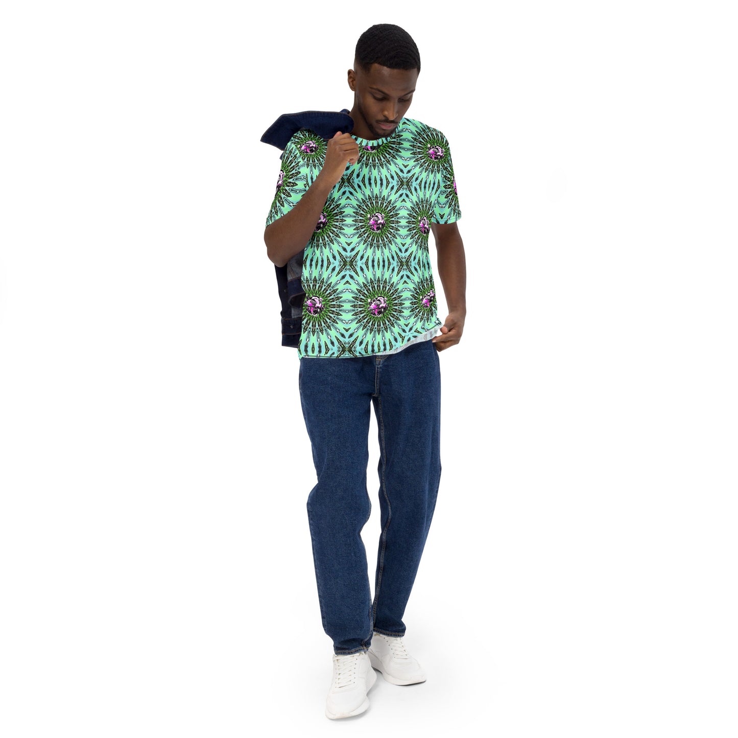 All over trippy flamingos t-shirt