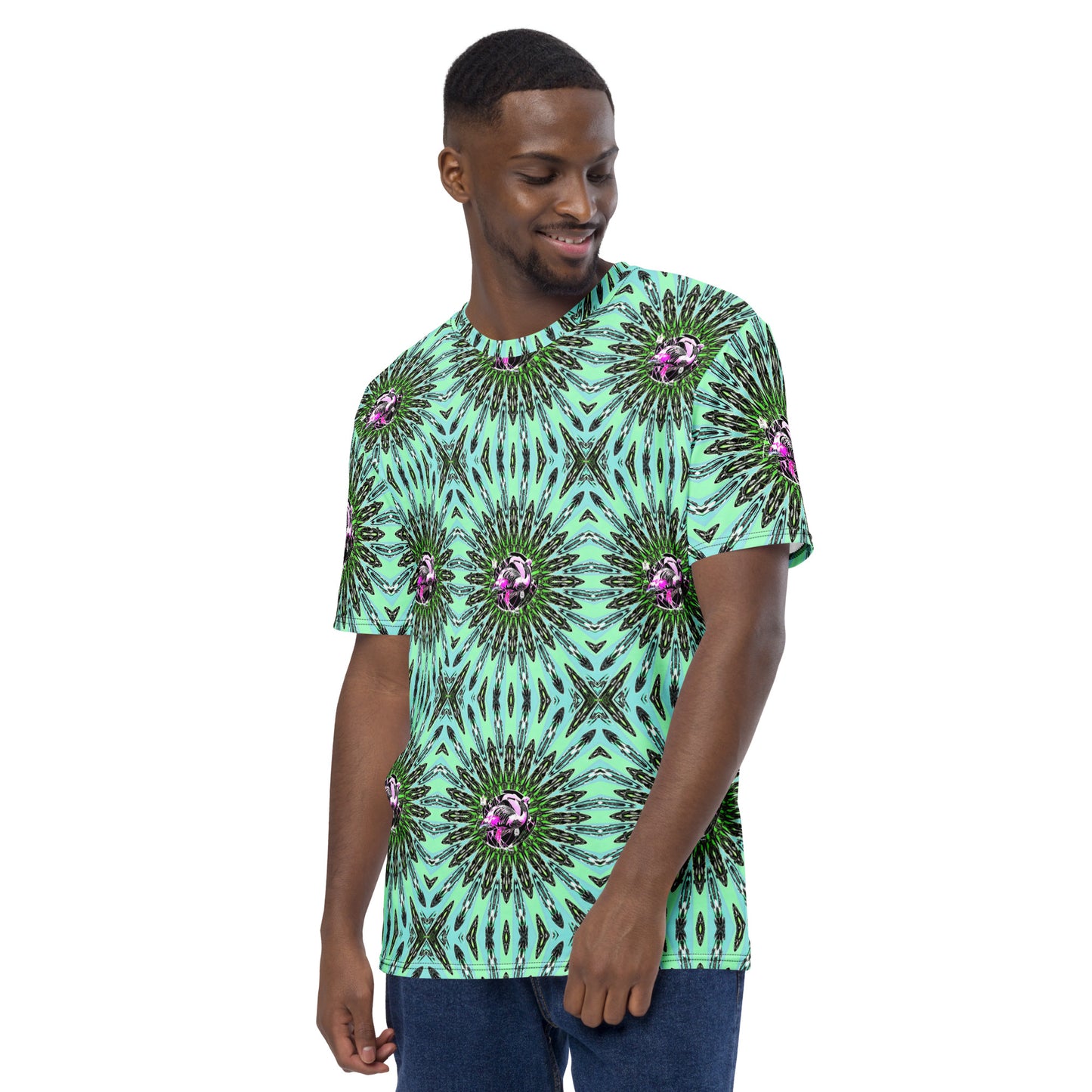 All over trippy flamingos t-shirt