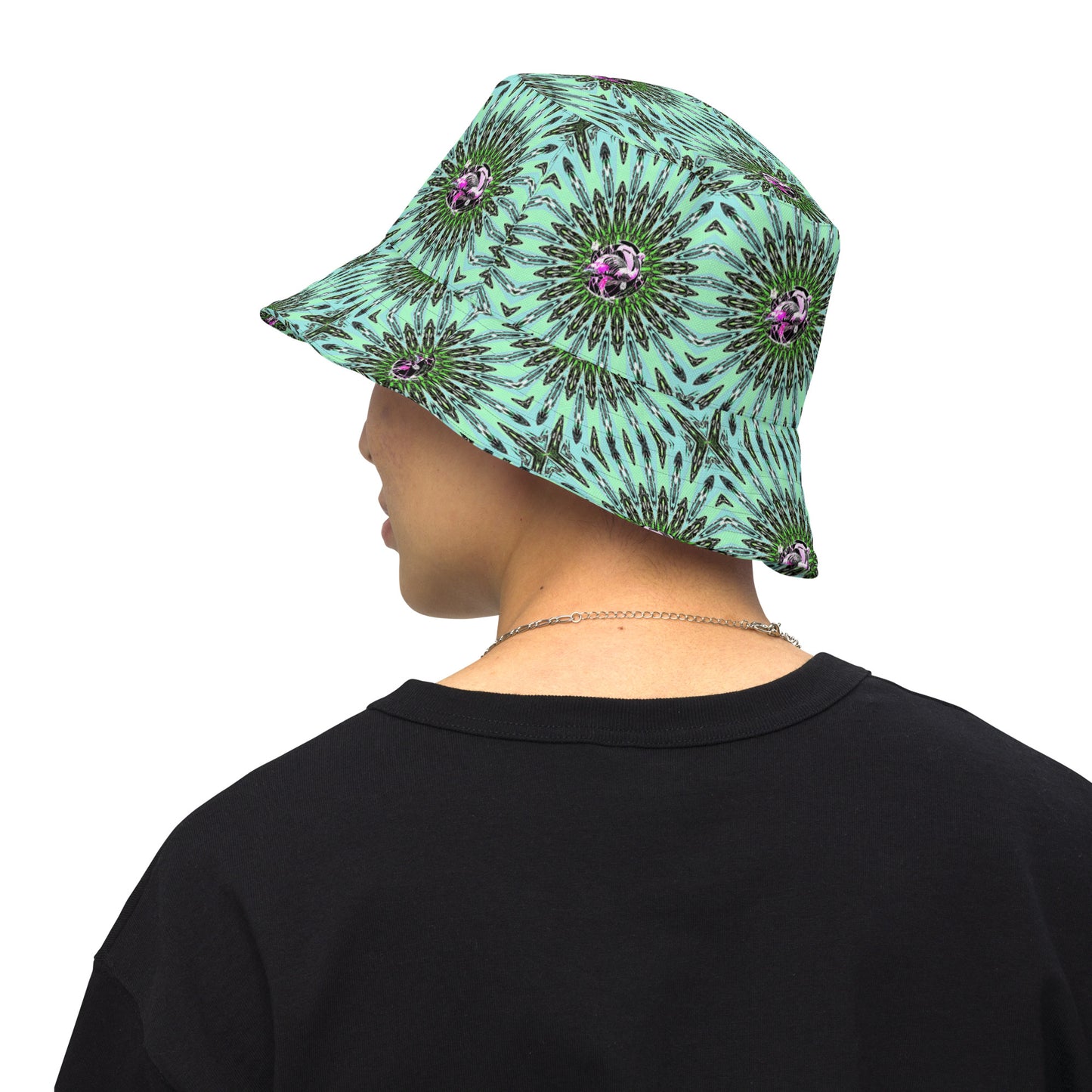 Trippy Flamingos Reversible bucket hat