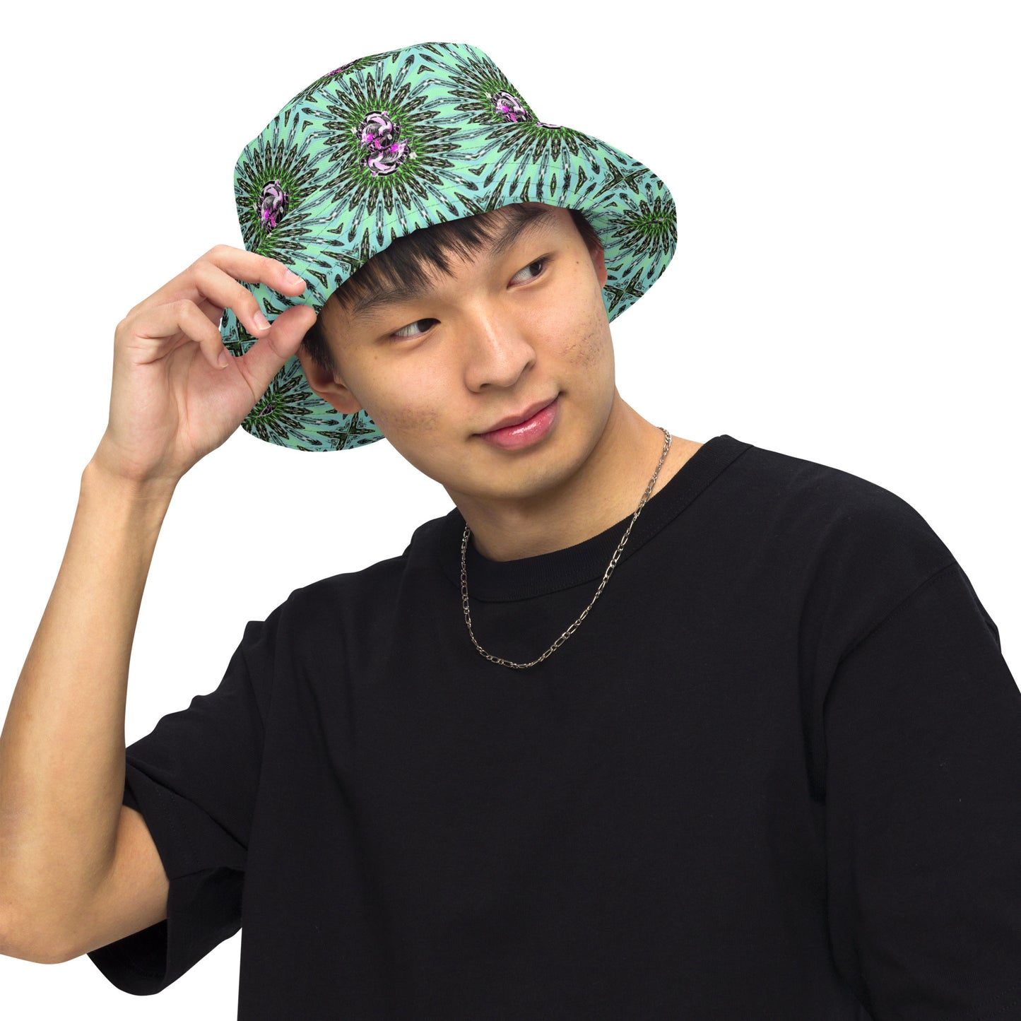 Trippy Flamingos Reversible bucket hat