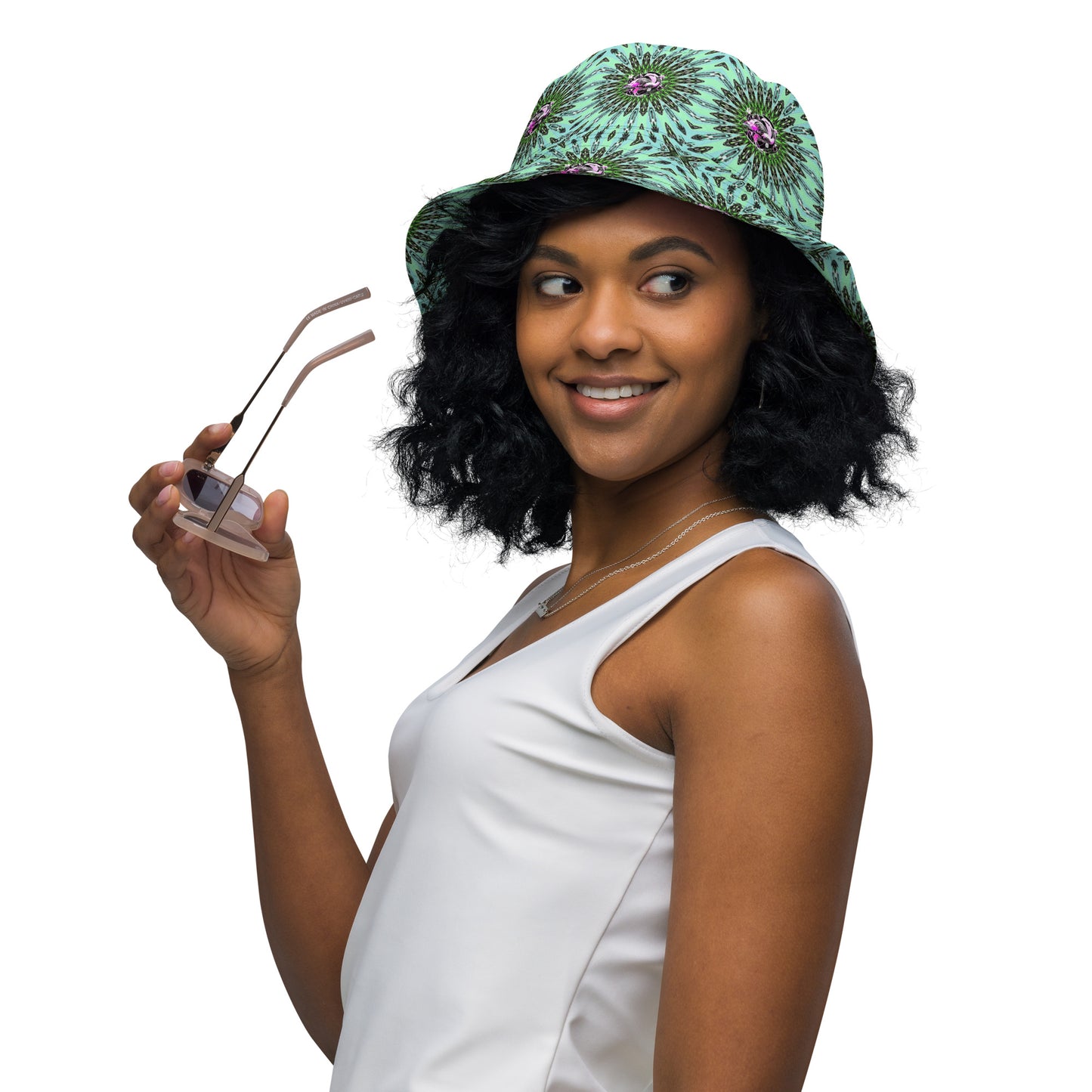 Trippy Flamingos Reversible bucket hat