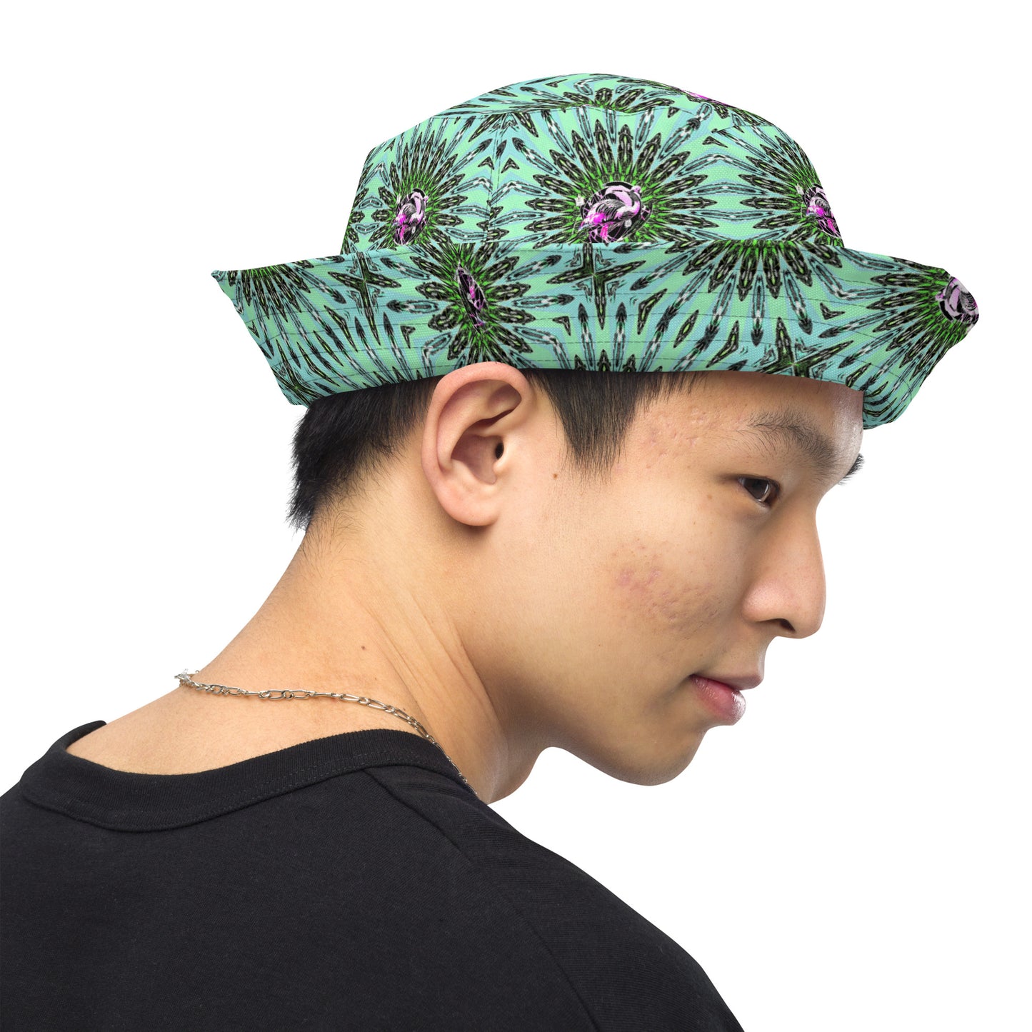 Trippy Flamingos Reversible bucket hat