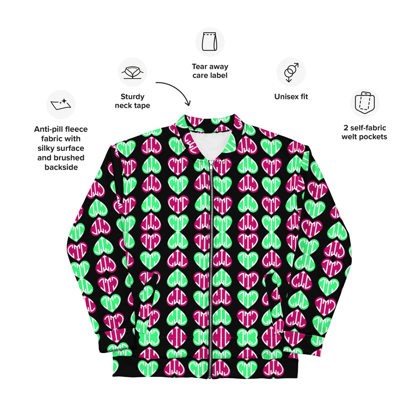 CtC Hearts All-Over Bomber Jacket