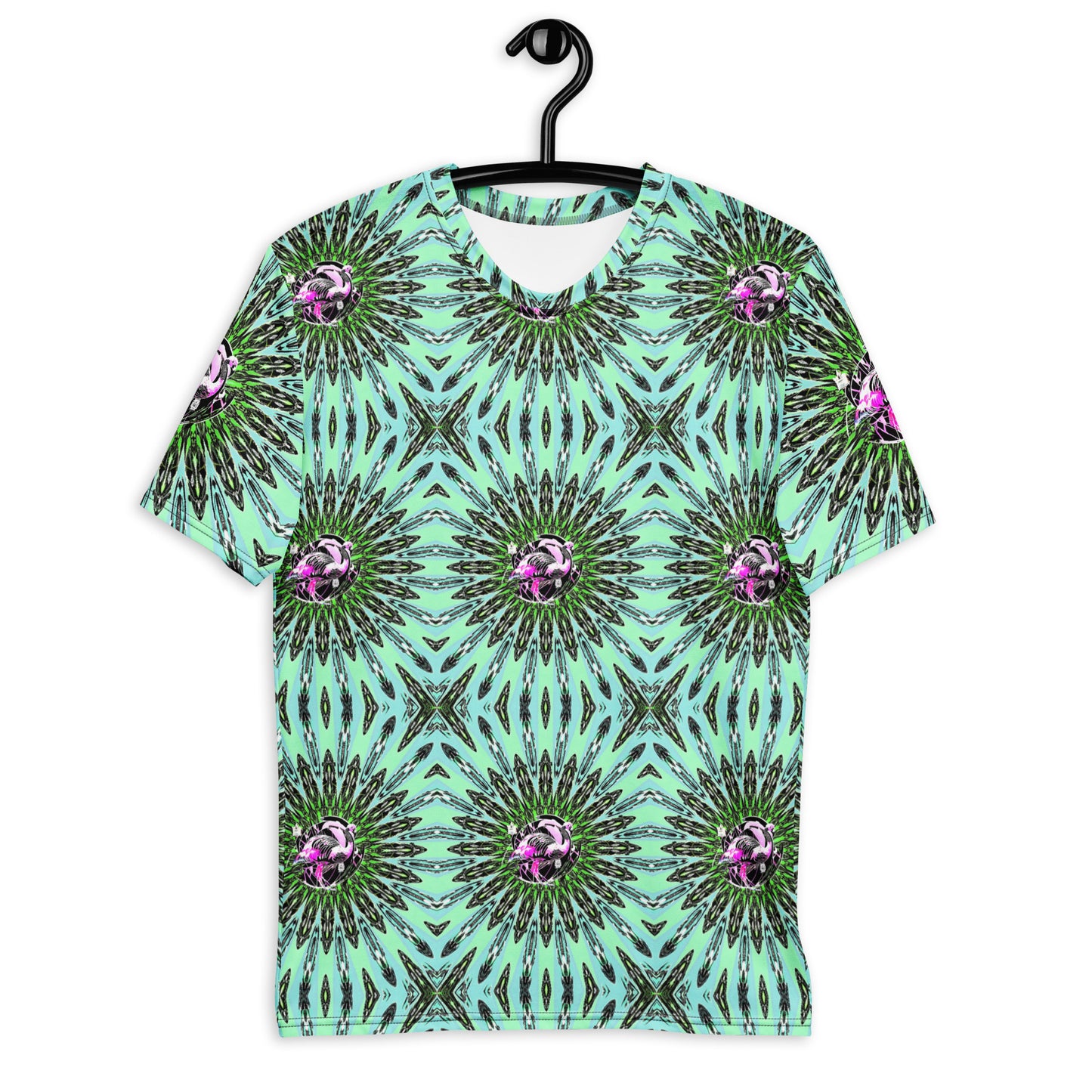 All over trippy flamingos t-shirt
